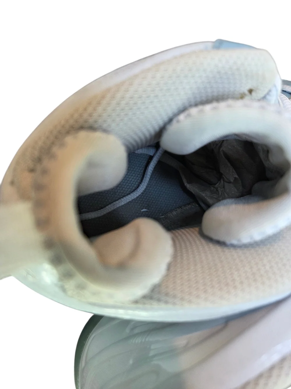 Nike Foamposite Light Blue and White High-Top Sneakers
